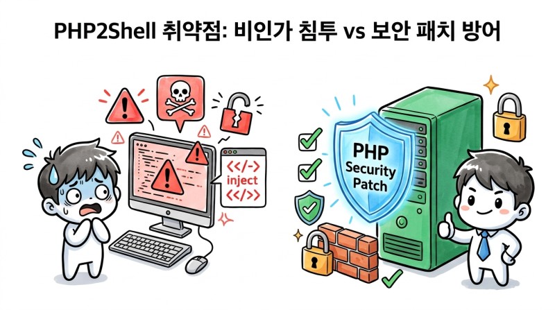 PHP2Shell 취약점: 비인가 침투 vs 보안 패치 방어