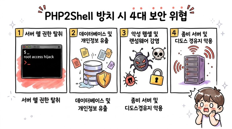 PHP2Shell 방치 시 4대 보안 위협